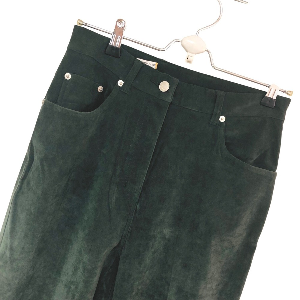 Y2K Denim & Co VTG Womens Green Moleskin Suede Jeans Pants‎ Minimalist NWOT 6